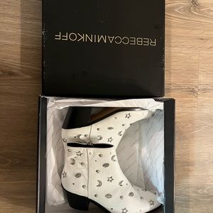 Rebecca Minkoff White Lizzie Embellished Leather Boots